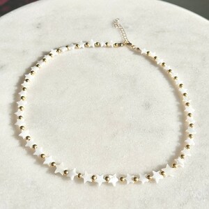 Tiny Gemstone Beaded Necklace with Pearl Heart image 4