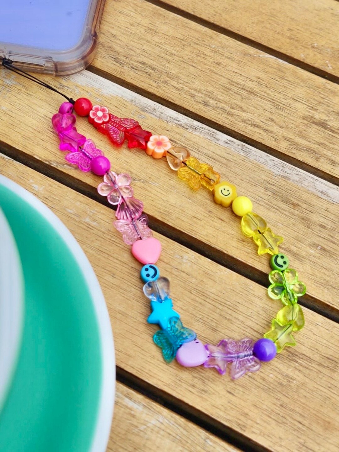 Y2K Smiley Face Bright Rainbow Phone Charm Phone Grip Phone Strap Etsy