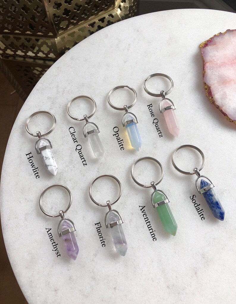 Healing Crystal Keyring Etsy UK