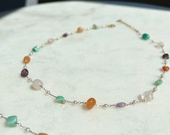 Crystal Gemstone Necklace and Bracelet