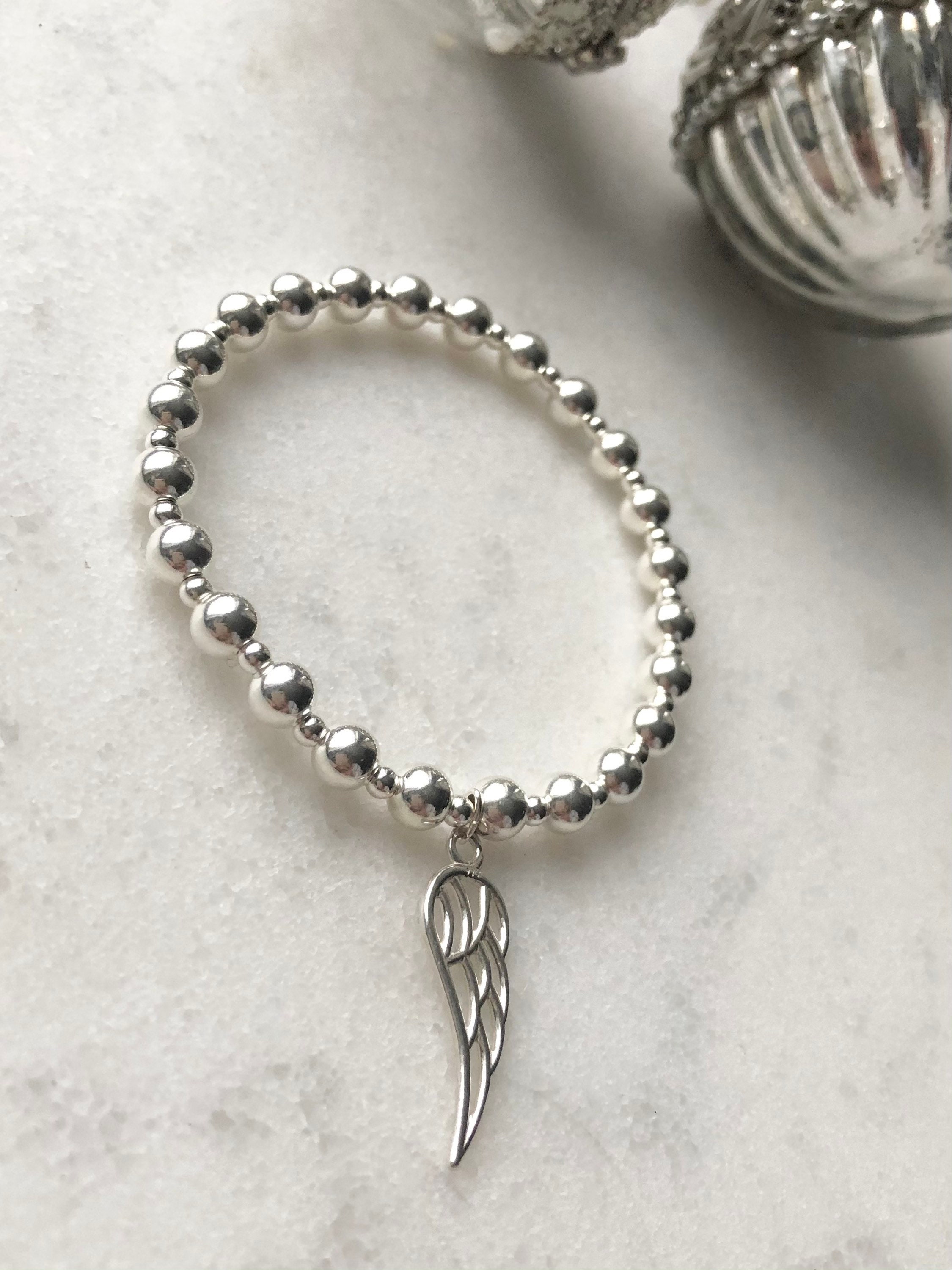 Sterling Silver Angel Wing Bracelet Etsy