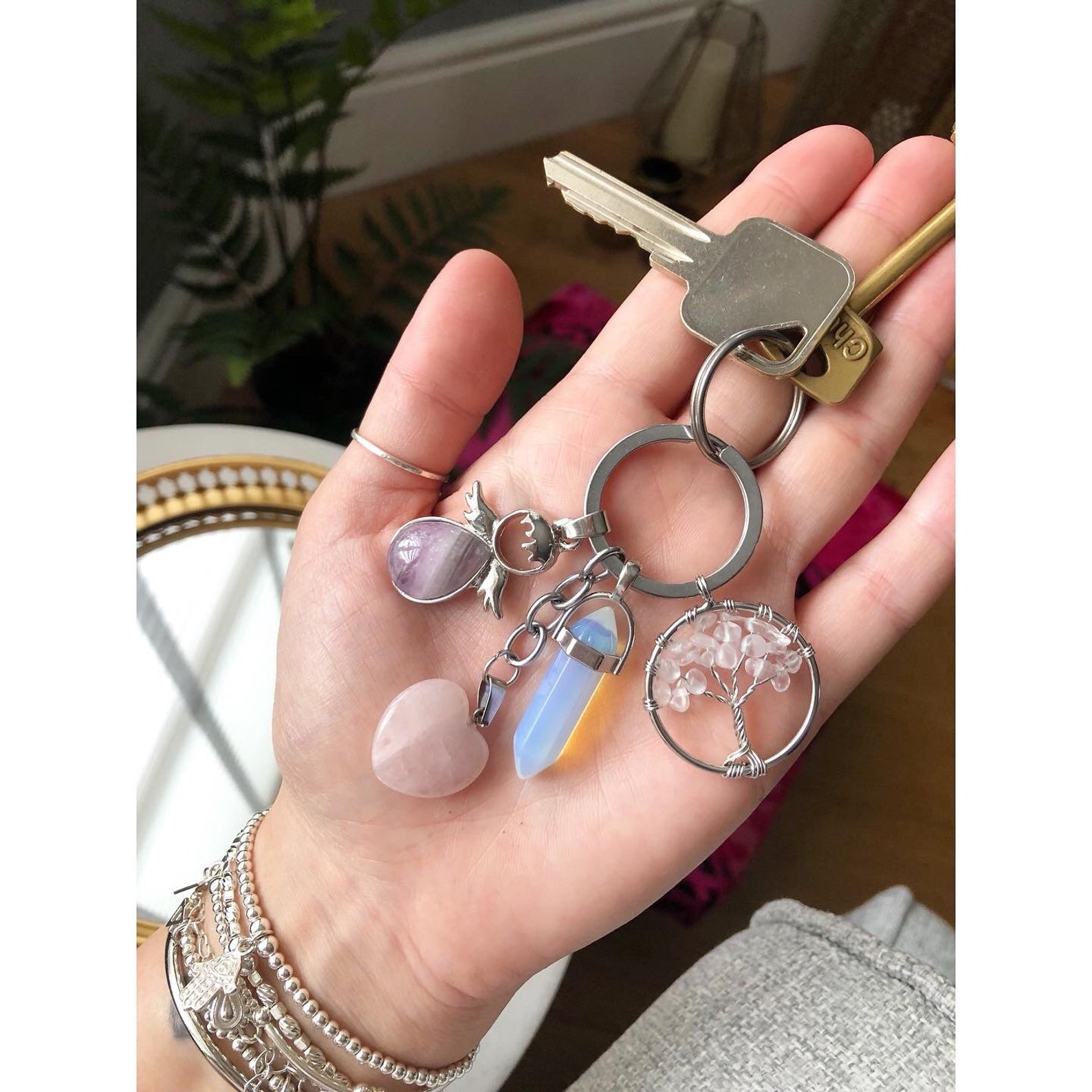 Healing Crystal Keyring Etsy UK
