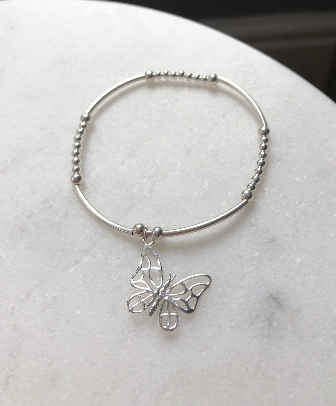 Sterling Silver Butterfly Bracelet Etsy