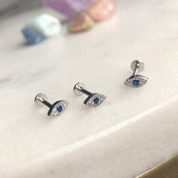 Surgical Steel Hamsa Hand Evil Eye Tragus Conch Cartilage Helix Stud Earring