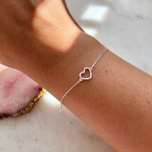 Sterling Silver Heart Chain Bracelet - Valentine’s Day Gift