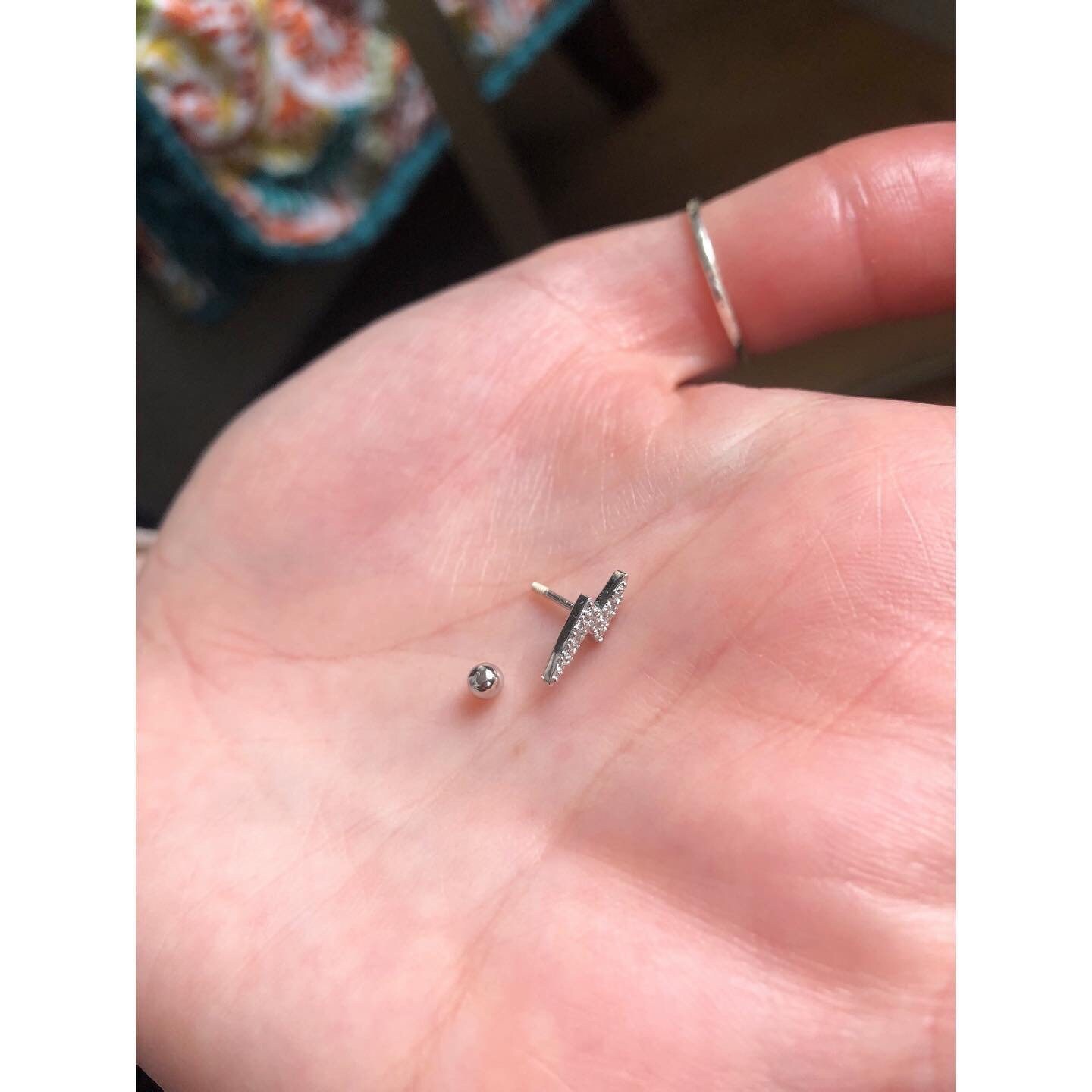 Surgical Steel Lightning Bolt Screw Back Earring Etsy