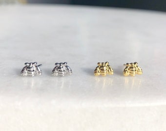 Sterling Silver/Gold Bee Earrings