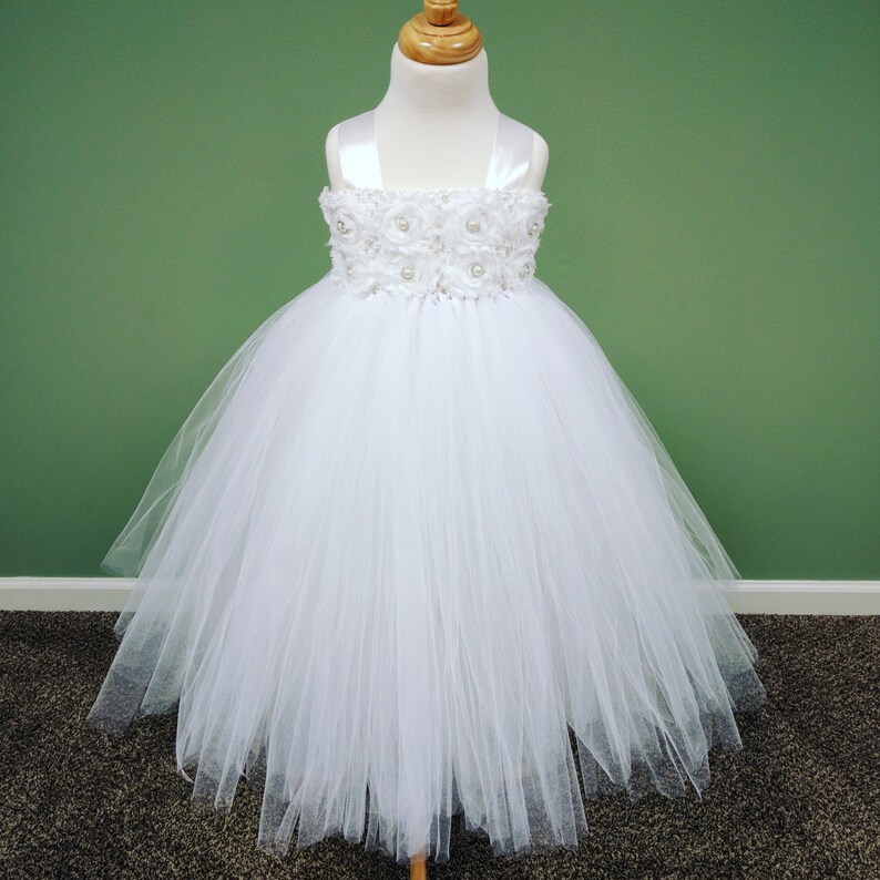 Toddler Tutu Dress/White Tutu Dress/Flower Girl Dress/Princess Etsy