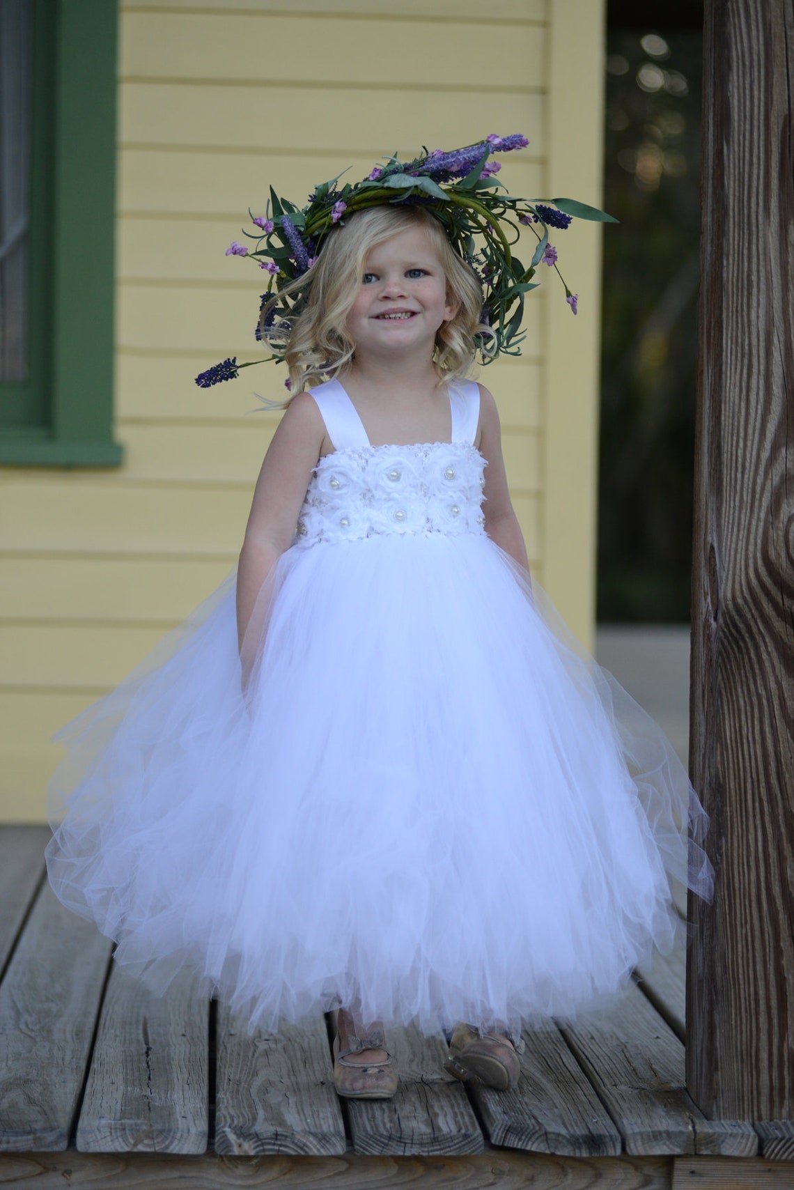 Toddler Tutu Dress/White Tutu Dress/Flower Girl Dress/Princess Etsy