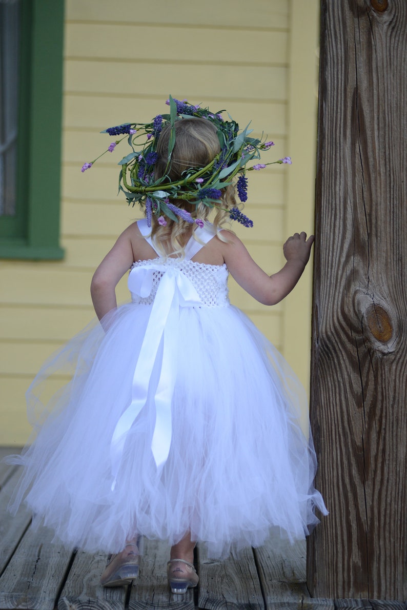 Toddler Tutu Dress/White Tutu Dress/Flower Girl Dress/Princess Etsy