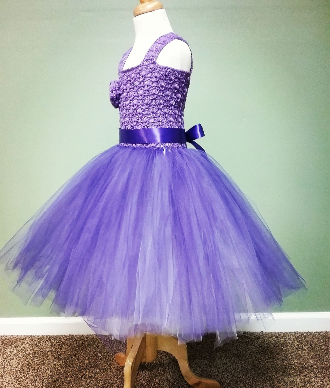 Purple Tutu Dress/Purple Flower Girl Tutu Dress/Purple Flower | Etsy