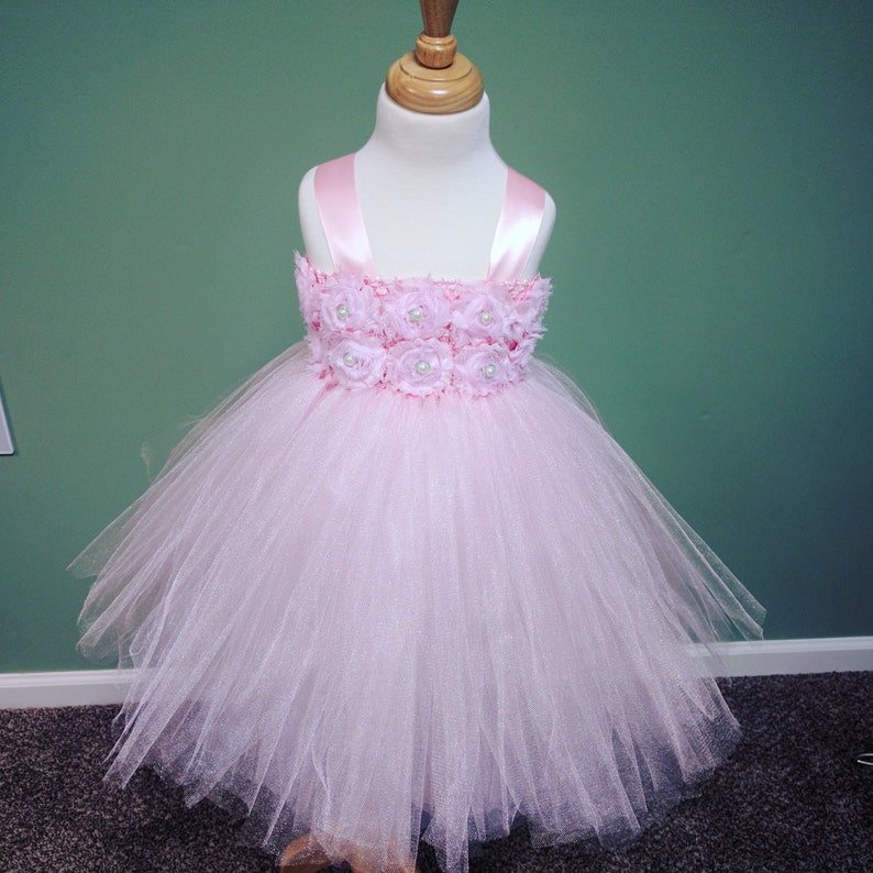 Pink Flower Girl Tutu Dress/pink Flower Girl Dress/pink Tutu | Etsy