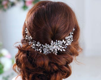 Wedding hair accessories Bridal hair piece Wedding headband Crystal hairpiece Rhinestone headpiece Bridal Hair Jewelry Bridal Headband Vine