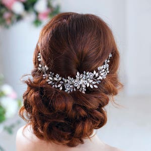 Wedding hair accessories Bridal hair piece Wedding headband Crystal hairpiece Rhinestone headpiece Bridal Hair Jewelry Bridal Headband Vine image 1