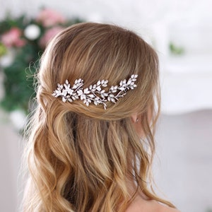 Bridal hairpiece Crystal hair comb Wedding headpiece Crystal hair piece Floral Bridal Hair Comb Flower Hair Comb Rhinestone headpiece