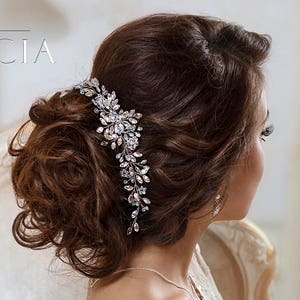 Wedding hair accessories Bridal hair piece Wedding headband Crystal hairpiece Rhinestone headpiece Bridal Hair Jewelry Bridal Headband Vine image 6