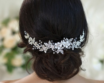 Wedding hair accessories Bridal hair piece Wedding headband Crystal hairpiece Rhinestone headpiece Flower Bridal Headpiece With Crystals