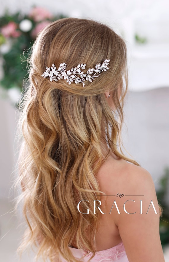 GBT045 Crystal Italian Designer Bridal French Pleat Hair Comb