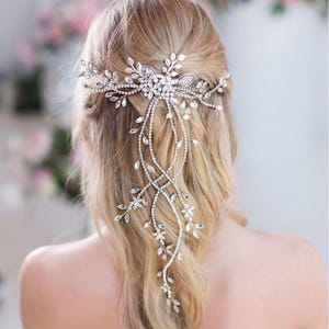 Crystal hair vine Bridal hair vine Wedding hair vine Long hair vine Crystal Chain Headpiece Bohemian Headpiece Rhinestone Hair vine