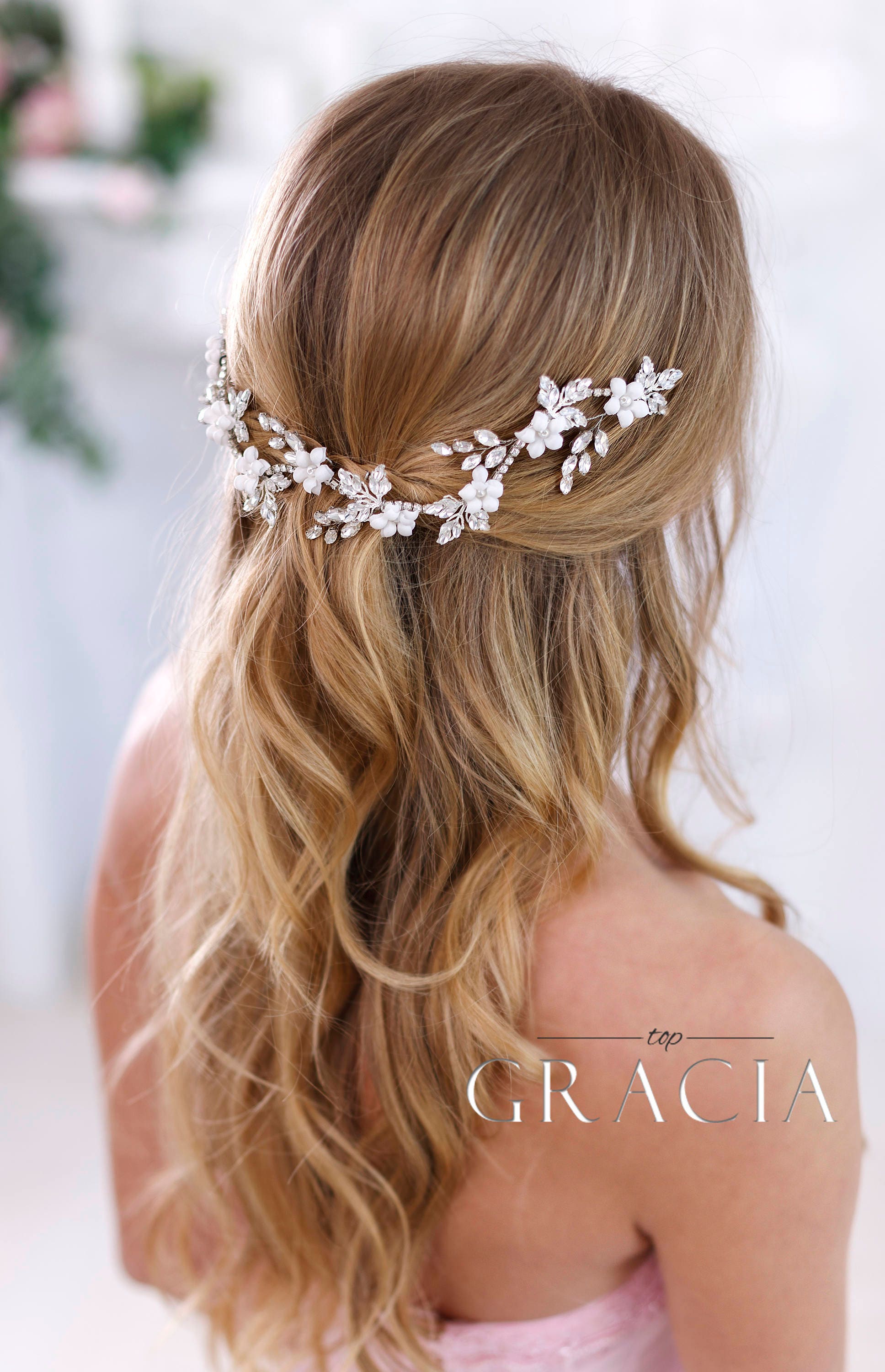Crystal Headband Bridal Hair Flowers Bridal Hair Jewelry Etsy