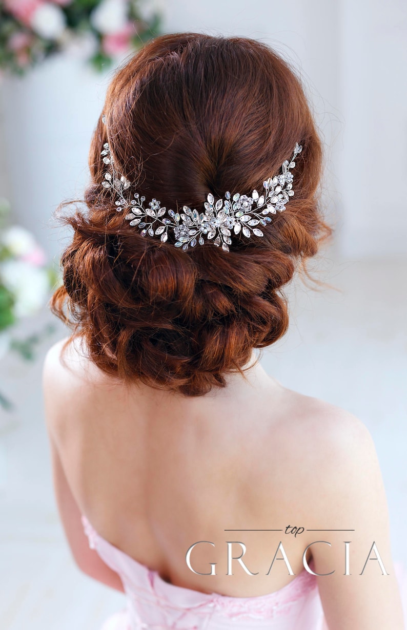 Wedding hair accessories Bridal hair piece Wedding headband Crystal hairpiece Rhinestone headpiece Bridal Hair Jewelry Bridal Headband Vine image 1