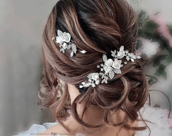 Wedding hair accessories Bridal hair piece Wedding headband Crystal hairpiece Rhinestone headpiece Flower Bridal Headpiece