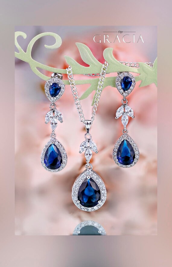 royal blue wedding jewelry