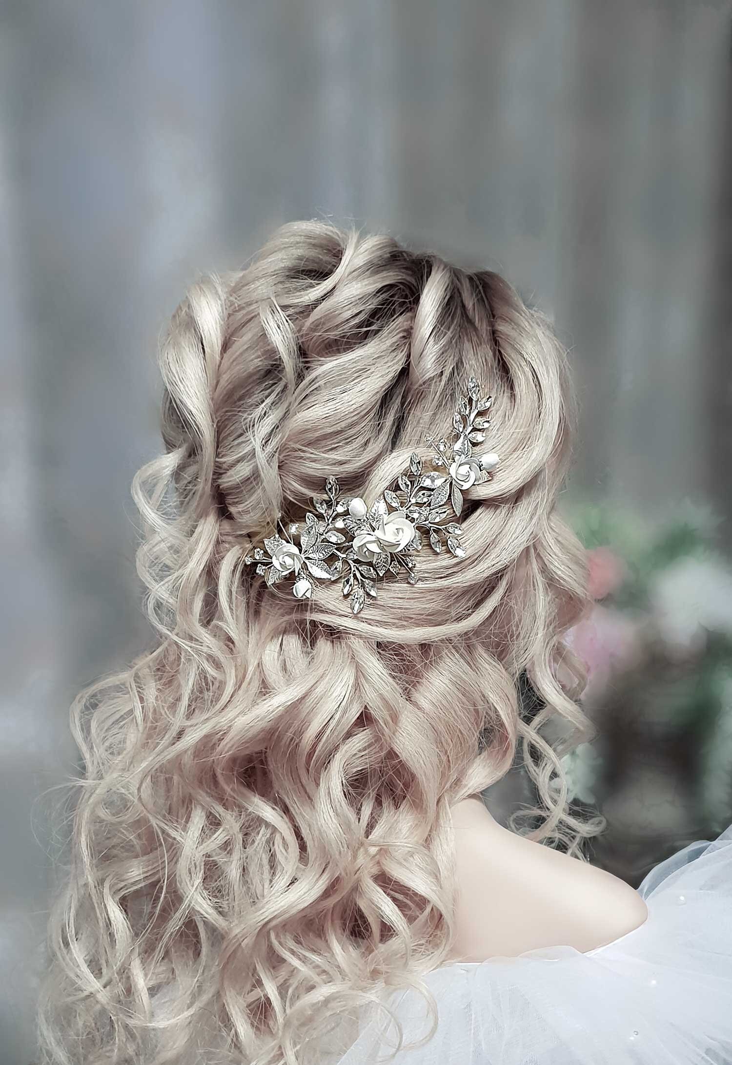 Blush Bridal Hair Piece Blush Flower Hair Clip Blush Wedding Etsy