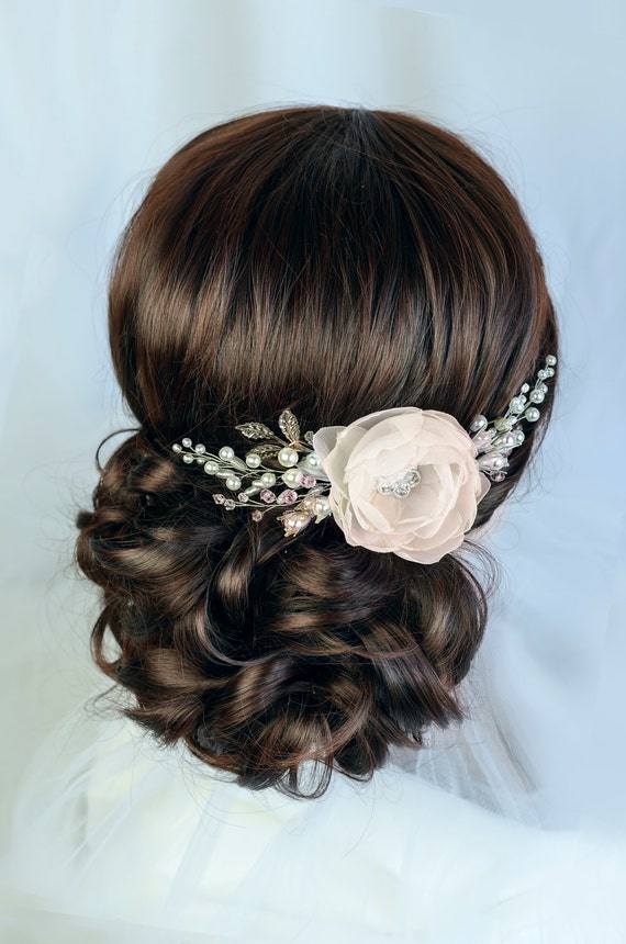 Champagne hair Flower White Floral 