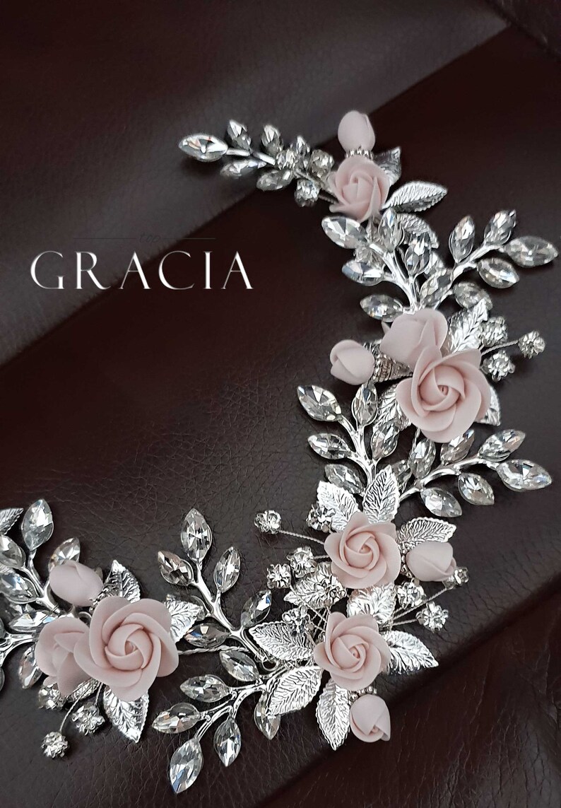 Blush Bridal Hair Piece Blush Flower Hair Clip Blush Wedding Etsy