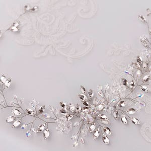 Wedding hair accessories Bridal hair piece Wedding headband Crystal hairpiece Rhinestone headpiece Bridal Hair Jewelry Bridal Headband Vine image 7