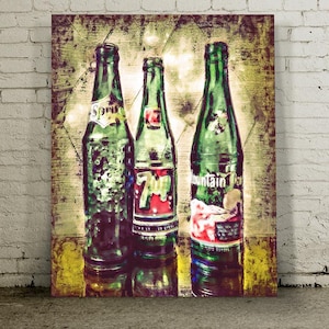 Bottle Art - Vintage Bottles - Mountain Dew - Pop Art - Large Wall Art - Printable Art - Instant Download - Digital Download - Digital Print