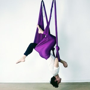 Aerial yoga hammock (swing) with handles made in Spain, 250 cm wide, with height regulators