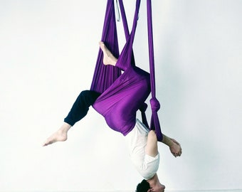 aerial yoga hammock (swing) with handles made in Spain, 250 cm wide, with height regulators