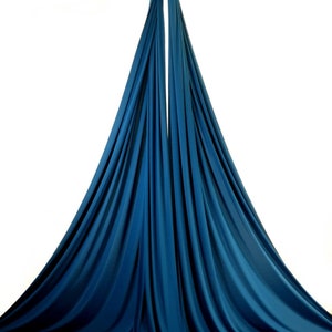 Aerial fabrics for acrobatics, aerial dance and circus Made in Spain petroleum blue