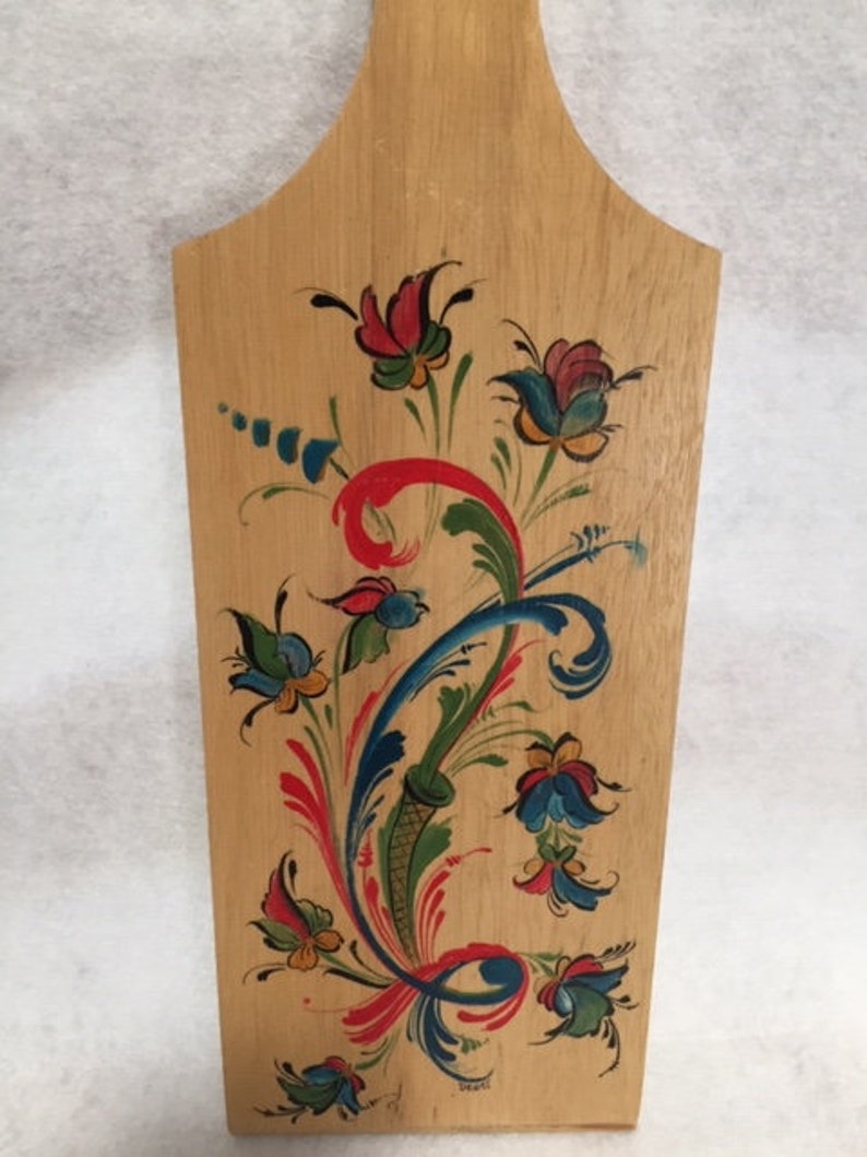 Wood Paddle Board With Rosemaling Wall Hanging Etsy