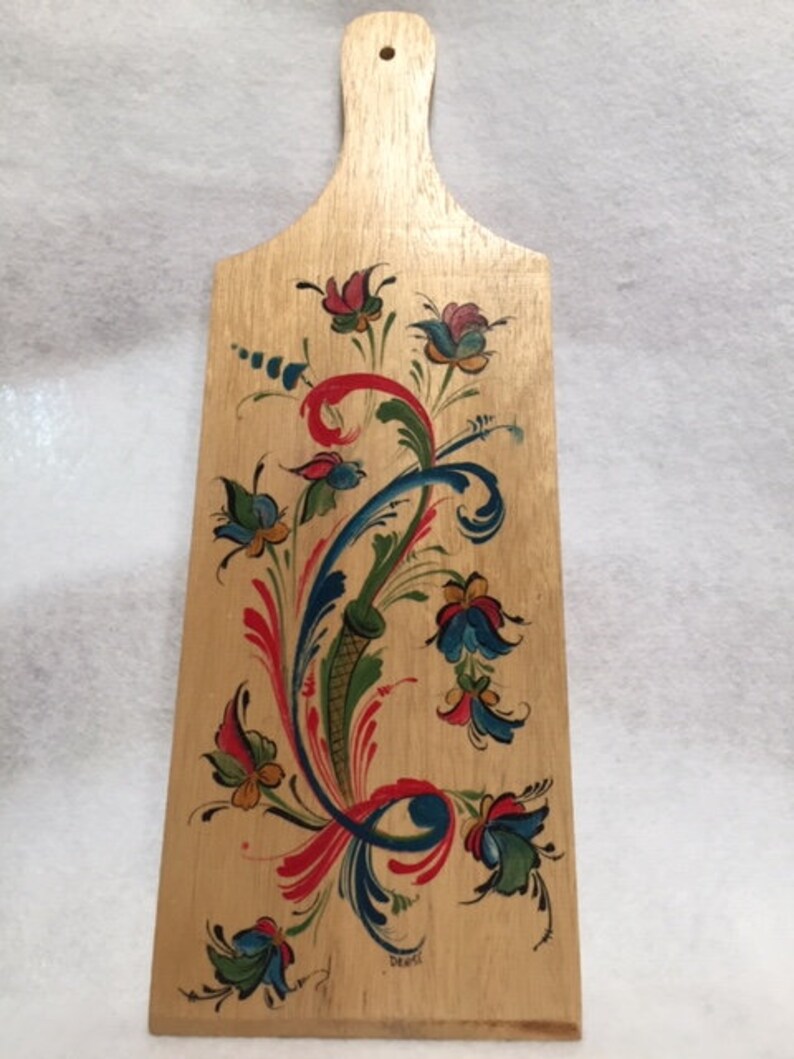 Wood Paddle Board With Rosemaling Wall Hanging Etsy