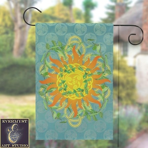 Garden Yard Flag, Celtic Sun Garden Flag, Summer Sun Celtic Yard Banner