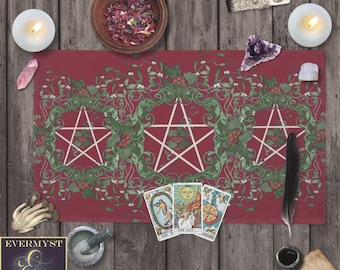 Pentacle Altar Cloth | Yule Pentagram Tarot Reading Sacred Space