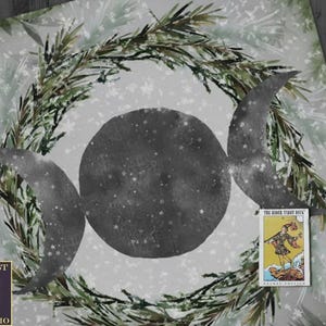 Nappe d'autel en coton | Toile décorative Winter Moon pour présentation - Option à personnaliser