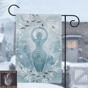 Bandiera da giardino della Dea Invernale, Solstizio d&#39;Inverno, Decorazione Yule Wicca, Regalo Pagano