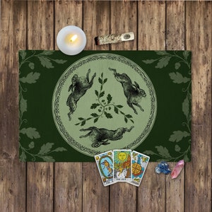 Celtic Hare Altar Cloth Rabbit Altar Decor Celtic Witch Pagan Decor