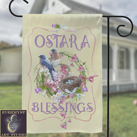 Ostara Garden Flag- Spring Equinox Banner Sign Decoration