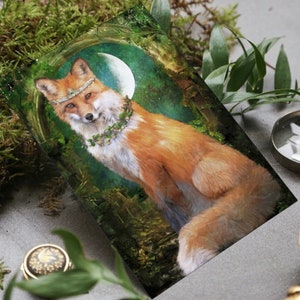 Fox Greeting Card, Fine Art Card, Blank Greeting Card, 5 X 7 Card, Fantasy Greeting Card, Fox Animal Totem