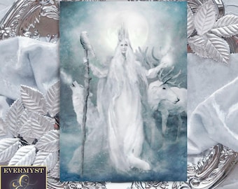 Yule Greeting Card Winter Solstice Goddess Cailleach Snow Queen Card
