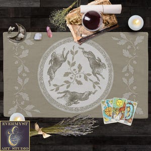 Celtic Hare Altar Cloth Rabbit Altar Decor Celtic Witch Pagan Decor