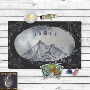 Moon Mountain Tarot cloth. Altar Cloth