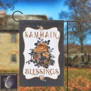 Samhain Garden Flag - Witch Pagan Decor Autumn Banner - Durable Weatherproof Fabric, Seasonal Yard Art