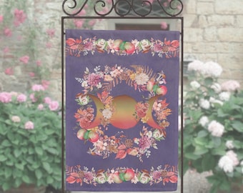 Mabon Fall Purple Harvest Triple Moon Equinox Pagan Garden Yard Banner Flag