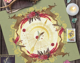 Artemis Altar Cloth, Pagan Goddess Symbol Ritual Mat